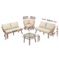 Branor 5-Seater Modular Outdoor Sofa Set with Cushions Rattan Furniture 4-Piece - Natural