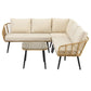 Branor 5-Seater Modular Outdoor Sofa Set with Cushions Rattan Furniture 4-Piece - Natural