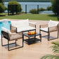 Lirien 6-Seater Outdoor Sofa Set Table Chair Set Garden Rattan Patio Furniture 7-Piece - Grey