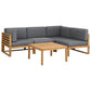 Greer 4-Seater Outdoor Sofa Set Table Chair Set Garden Patio Furniture 4-Piece - Black