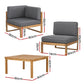 Greer 4-Seater Outdoor Sofa Set Table Chair Set Garden Patio Furniture 4-Piece - Black