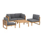 Greer 4-Seater Outdoor Sofa Set Table Chair Set Garden Patio Furniture 4-Piece - Black