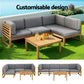Greer 4-Seater Outdoor Sofa Set Table Chair Set Garden Patio Furniture 4-Piece - Black