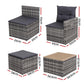 Callen 4-Seater Outdoor Sofa Set Rattan Patio Furniture Table and Chair Setting 5-Piece - Grey