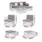 Ziven 4-Seater Outdoor Sofa Set Wooden Couch Lounge Setting 5PCS 4-Piece - Grey