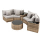 Lyrel 4-Seater Outdoor Sofa Set Table Chair Brown Rattan Patio Furniture 7-Piece - Gbrown