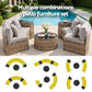 Lyrel 4-Seater Outdoor Sofa Set Table Chair Brown Rattan Patio Furniture 7-Piece - Gbrown