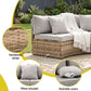 Lyrel 4-Seater Outdoor Sofa Set Table Chair Brown Rattan Patio Furniture 7-Piece - Gbrown