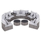 Canmore 8-Seater Outdoor Sofa Set 14-Piece Table Chair Set Rattan Patio Furniture - Grey