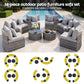 Canmore 8-Seater Outdoor Sofa Set 14-Piece Table Chair Set Rattan Patio Furniture - Grey