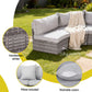 Canmore 8-Seater Outdoor Sofa Set 14-Piece Table Chair Set Rattan Patio Furniture - Grey