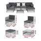 Lirien 4-Seater Outdoor Sofa Set Table Chair Set Garden Patio Furniture 5-Piece - White