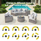 Perrin 6-Seater Outdoor Sofa Set Table Chair Set Garden Rattan Patio Furniture 9-Piece - Grey