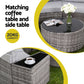 Perrin 6-Seater Outdoor Sofa Set Table Chair Set Garden Rattan Patio Furniture 9-Piece - Grey