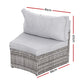 Virelia Set of 2 Outdoor Sofa Set Rattan Modular Chair Garden Patio Furniture Grey 2-Piece - Grey