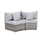 Virelia Set of 2 Outdoor Sofa Set Rattan Modular Chair Garden Patio Furniture Grey 2-Piece - Grey