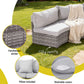 Virelia Set of 2 Outdoor Sofa Set Rattan Modular Chair Garden Patio Furniture Grey 2-Piece - Grey