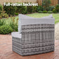 Virelia Set of 2 Outdoor Sofa Set Rattan Modular Chair Garden Patio Furniture Grey 2-Piece - Grey