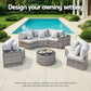 Virelia Set of 2 Outdoor Sofa Set Rattan Modular Chair Garden Patio Furniture Grey 2-Piece - Grey