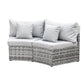 Virelia Set of 2 Outdoor Sofa Set Rattan Modular Chair Garden Patio Furniture Grey 2-Piece - Grey
