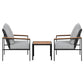 Imani 2-Seater Chairs Table Patio 3-Piece Outdoor Furniture - Grey