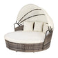 Mavros Outdoor Day Bed Sun Lounge Setting Wicker Lounger Furniture Patio - Beige