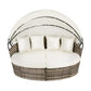 Mavros Outdoor Day Bed Sun Lounge Setting Wicker Lounger Furniture Patio - Beige