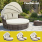 Mavros Outdoor Day Bed Sun Lounge Setting Wicker Lounger Furniture Patio - Beige