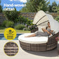 Mavros Outdoor Day Bed Sun Lounge Setting Wicker Lounger Furniture Patio - Beige