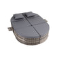 Eadburh Outdoor Day Bed Sun Lounge Setting Wicker Lounger Patio Furniture w/ Retractable Side Tray - Grey