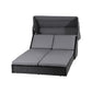Mairead Outdoor Day Bed Sun Lounge Setting Wicker Lounger Patio Furniture - Grey