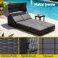 Mairead Outdoor Day Bed Sun Lounge Setting Wicker Lounger Patio Furniture - Grey