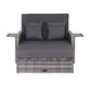 Gray outdoor sofa with cushions on a white background