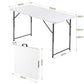 123cm Folding Table Portable Fold-in-Half with Handle Camping Picnic Adjustable Height