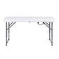 123cm Folding Table Portable Fold-in-Half with Handle Camping Picnic Adjustable Height