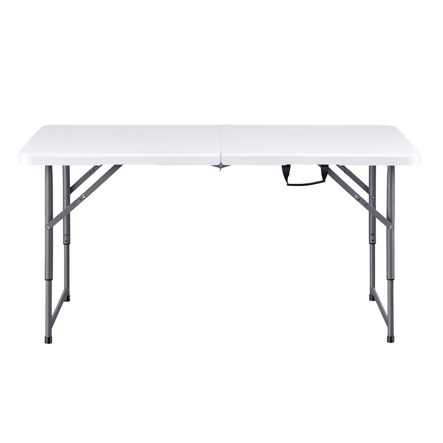 123cm Folding Table Portable Fold-in-Half with Handle Camping Picnic Adjustable Height