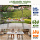 123cm Folding Table Portable Fold-in-Half with Handle Camping Picnic Adjustable Height