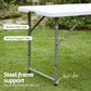 123cm Folding Table Portable Fold-in-Half with Handle Camping Picnic Adjustable Height