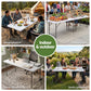 123cm Folding Table Portable Fold-in-Half with Handle Camping Picnic Adjustable Height