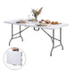 180cm Folding Table Portable Fold-in-Half with Handle Camping Picnic - White