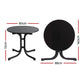 Maylis Outdoor Side Table 80cm Folding Steel Round Bistro Desk Cafe Patio Furniture Black