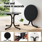 Maylis Outdoor Side Table 80cm Folding Steel Round Bistro Desk Cafe Patio Furniture Black