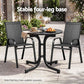 Maylis Outdoor Side Table 80cm Folding Steel Round Bistro Desk Cafe Patio Furniture Black