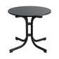 Maylis Outdoor Side Table 80cm Folding Steel Round Bistro Desk Cafe Patio Furniture Black