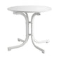 Maylis Outdoor Side Table 80cm Folding Steel Round Bistro Desk Cafe Patio Furniture White