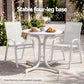 Maylis Outdoor Side Table 80cm Folding Steel Round Bistro Desk Cafe Patio Furniture White