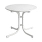 Maylis Outdoor Side Table 80cm Folding Steel Round Bistro Desk Cafe Patio Furniture White