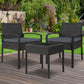 Harold 2-Seater Furniture 3-Piece Outdoor Setting - Black