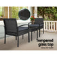 Harold 2-Seater Furniture 3-Piece Outdoor Setting - Black