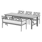 Axton 4-Seater Chair Table Patio Acacia 5-Piece Outdoor Furniture - Grey
